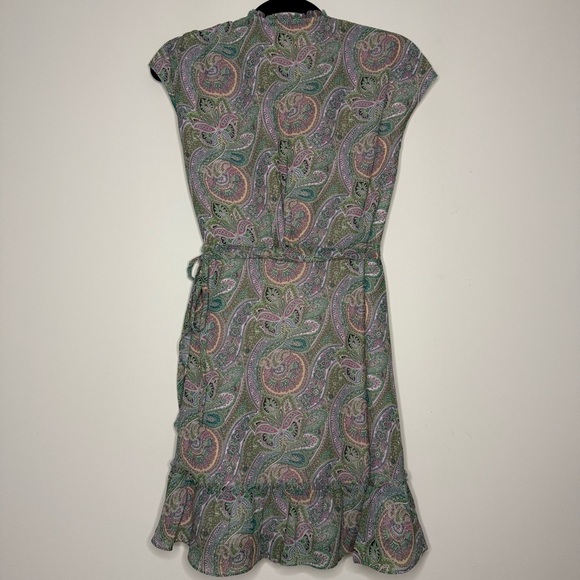 ALL SAINTS Zina Shahmina Paisley Floral Ruffle Wrap Style Spring Mini Dress - Picture 8 of 11